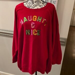 Torrid Red Naughty & Nice Sweatshirt